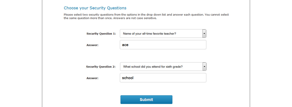 Change Security Questions